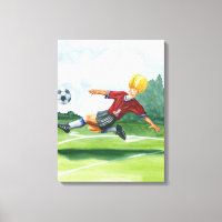 Soccer Player Kicking a Ball by Jay Throckmorton