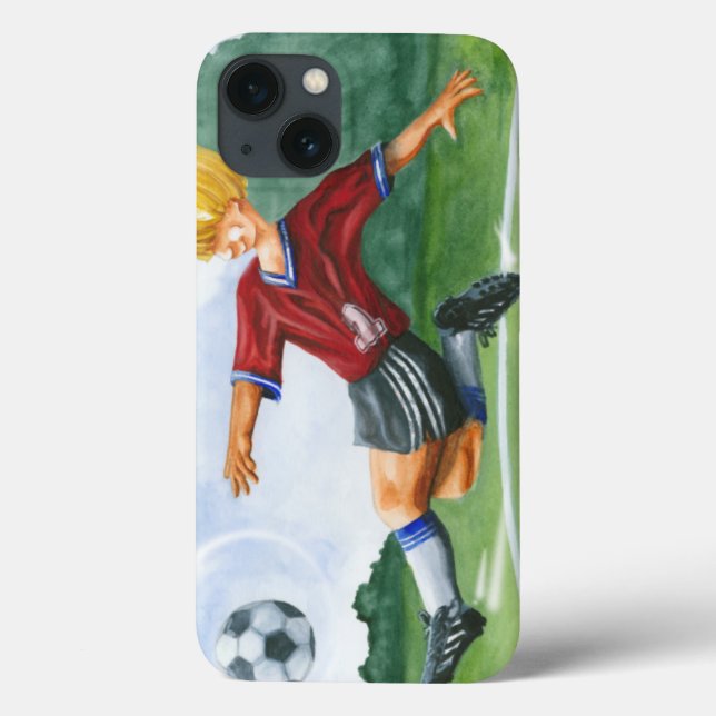 Soccer Player Kicking a Ball by Jay Throckmorton Case-Mate iPhone Case (Back)