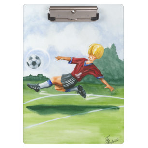 Soccer Player Kicking a Ball by Jay Throckmorton Clipboard