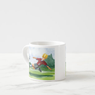 Soccer Player Kicking a Ball by Jay Throckmorton Espresso Cup