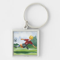 Soccer Player Kicking a Ball by Jay Throckmorton