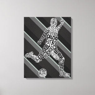 Soccer Player Languages Typography Canvas Print
