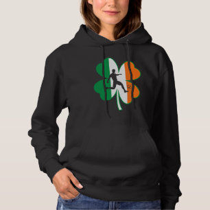 Soccer Player Lucky Shamrock Ireland Flag St Patri Hoodie