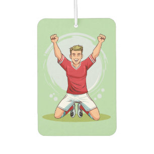 Soccer player man car air freshener