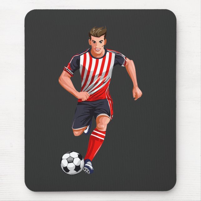 Soccer player man mouse mat (Front)