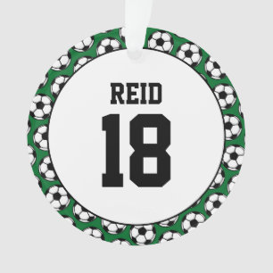 Soccer Player NAME Number Sports Goal Fun Ornament