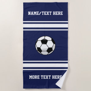 Soccer Player Name or Team Name Your Team Colour Beach Towel