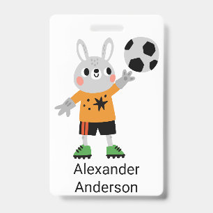 Soccer Player Name Tag Personalise ID Badge