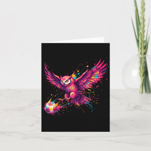 Soccer Player Owl Art Paint Splatter  Card