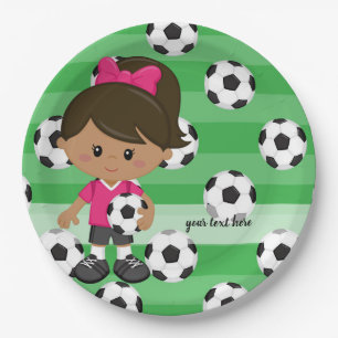 Soccer player paper plate