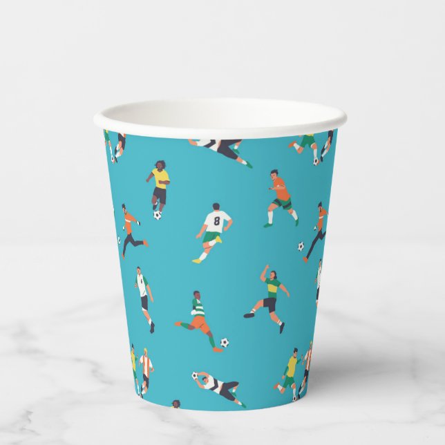 Soccer Player Pattern Paper Cups (Front)