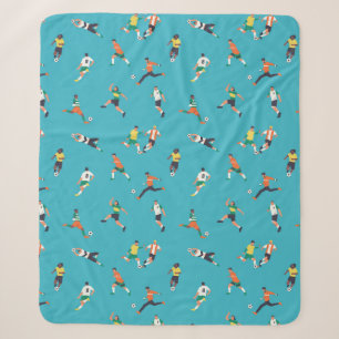 Soccer Player Pattern Sherpa Blanket
