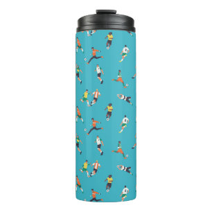 Soccer Player Pattern Thermal Tumbler