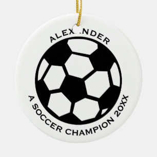 Soccer Player Personalised Ceramic Tree Decoration