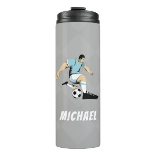 Soccer Player Personalised Modern Stylish Trendy Thermal Tumbler