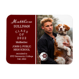 Soccer Player Photo Graduation Announcement Magnet