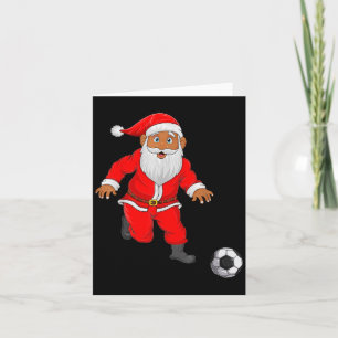 Soccer Player Santa Christmas Pyjamas Funny Xmas B Card