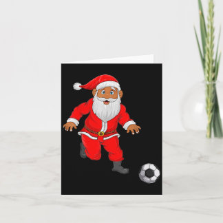 Soccer Player Santa Christmas Pyjamas Funny Xmas B Card