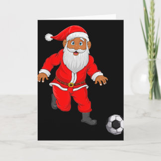 Soccer Player Santa Christmas Pyjamas Funny Xmas B Card
