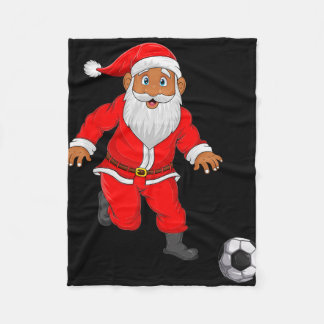 Soccer Player Santa Christmas Pyjamas Funny Xmas B Fleece Blanket