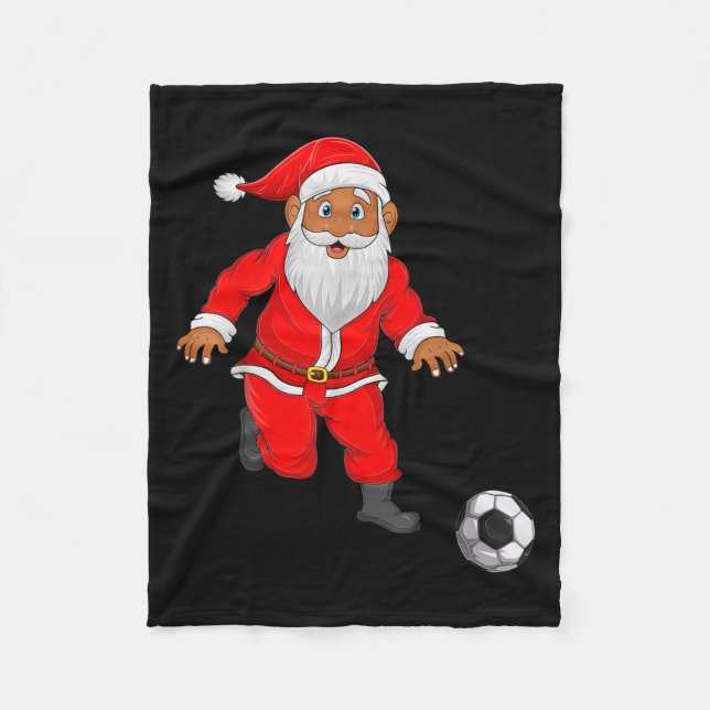 Soccer Player Santa Christmas Pyjamas Funny Xmas B Fleece Blanket (Front)