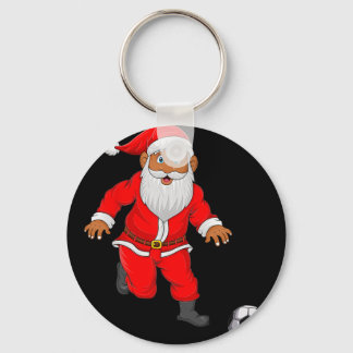Soccer Player Santa Christmas Pyjamas Funny Xmas B Key Ring