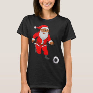 Soccer Player Santa Christmas Pyjamas Funny Xmas B T-Shirt