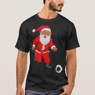 Soccer Player Santa Christmas Pyjamas Funny Xmas B T-Shirt