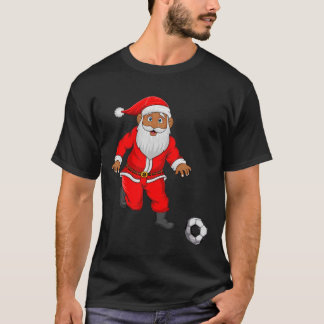 Soccer Player Santa Christmas Pyjamas Funny Xmas B T-Shirt