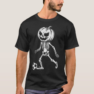 Soccer Player Skeleton Soccer Style Vibe Halloween T-Shirt
