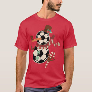 Soccer Player Snowman Xmas PJs Christmas Pyjamas S T-Shirt