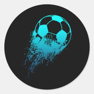 Soccer Player Sport Vintage Men Boys Soccer Byll  Classic Round Sticker