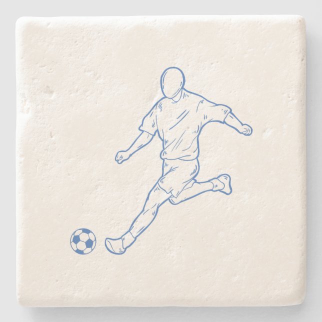 soccer player stone coaster (Front)