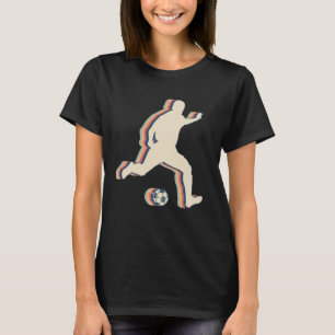 Soccer Player Team Coach Trainer Retro Line Art T-Shirt