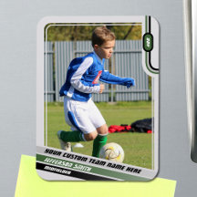 Soccer Player Trading Card Light Grey Green
