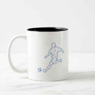 soccer player Two-Tone coffee mug