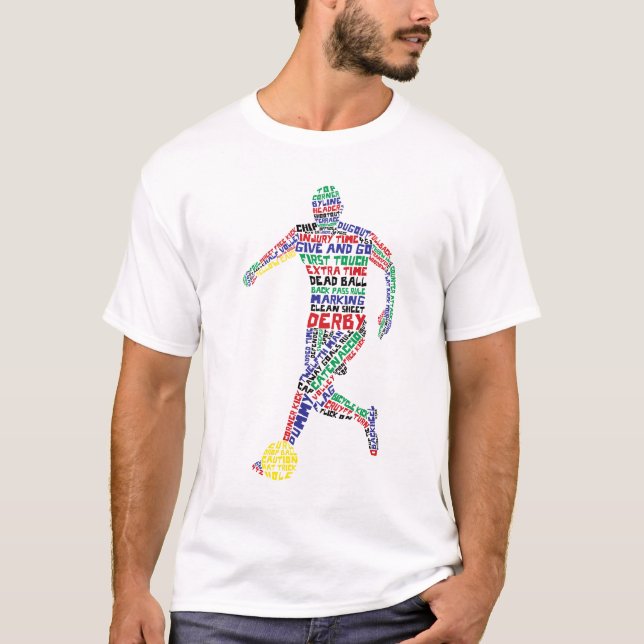Soccer Player Typographic T-Shirt (Front)
