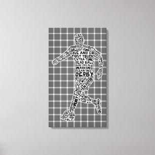 Soccer Player Typography Box Canvas Print
