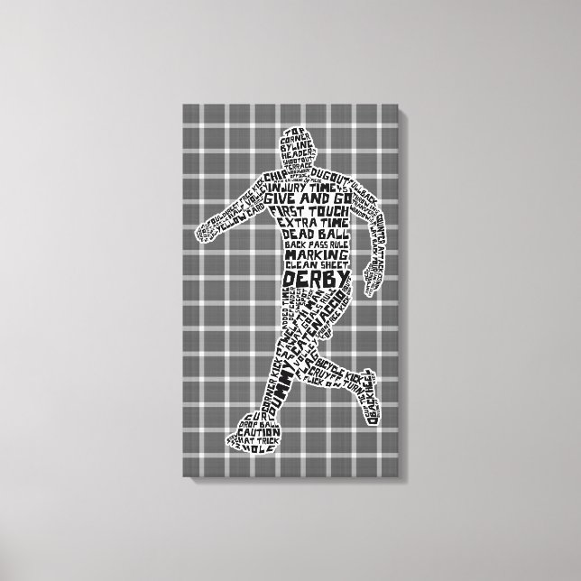 Soccer Player Typography Box Canvas Print (Front)
