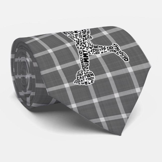 Soccer Player Typography Neck Tie (Rolled)