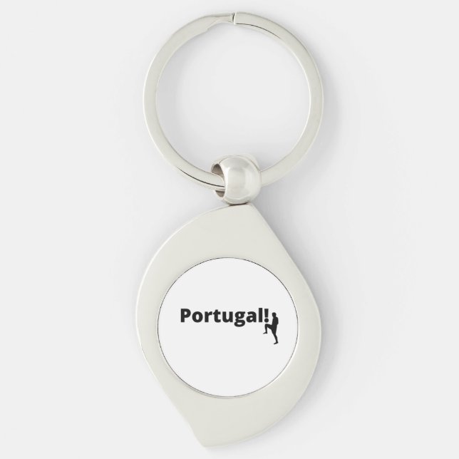 Soccer player using dot as a ball Portugal        Key Ring (Front)