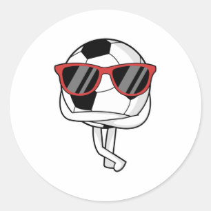 Soccer player with Sunglasses at Soccer Classic Round Sticker