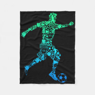 Soccer Player Youth Men Kids Boys Fleece Blanket