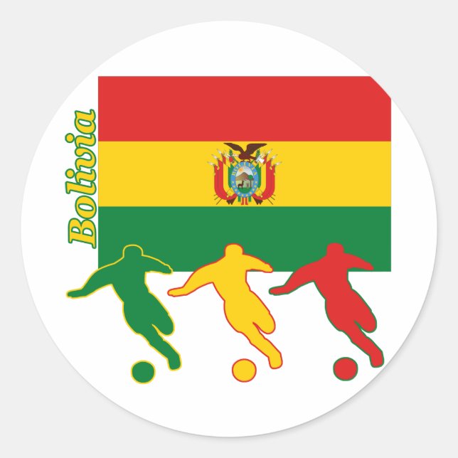 Soccer Players - Bolivia Classic Round Sticker (Front)