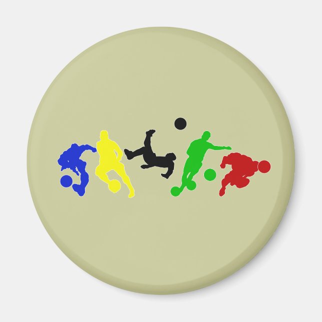 Soccer players   football sports fan magnet (Front)