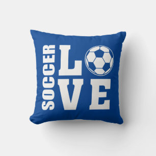Soccer Players, Love Soccer, Blue Cushion