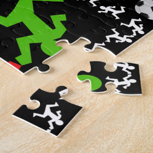 Soccer Players Running to the Ball Pattern Jigsaw Puzzle