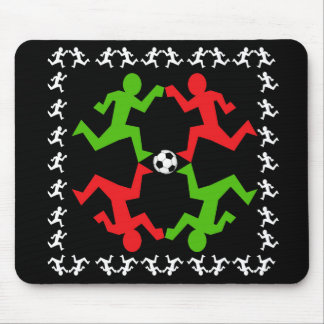 Soccer Players Running to the Ball Pattern Mouse Mat