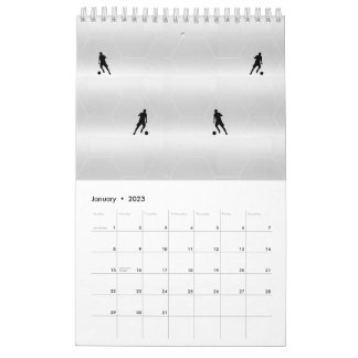 soccer players Single Page SmallCalendar, White Calendar
