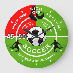 Soccer Players, Soccer Match Large Clock